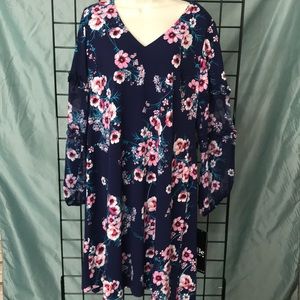 Be by CHETTA B Navy Floral Dress 14W, 22W NWT $112